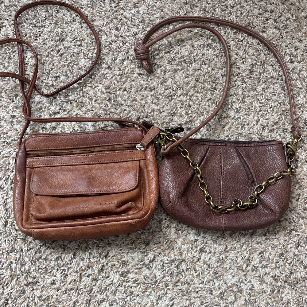 2 small fossil purses
